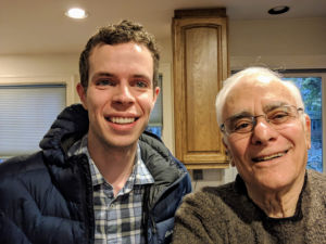 Cheyenne Smith, MD'19, with his alumni host, Harold Nevis, MD’66, during his interview in Portland, OR