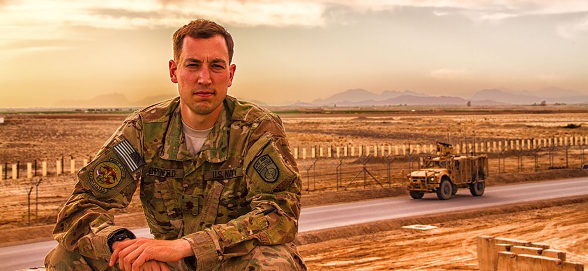 Former U.S. Navy commander Jesse Ehrenfeld during his deployment in Afghanistan