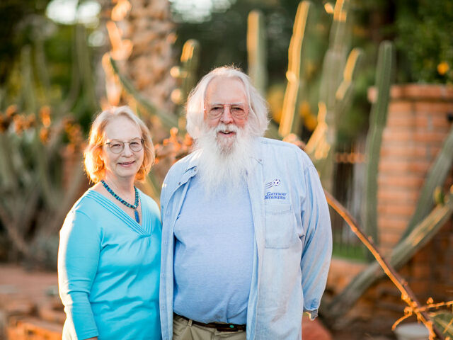 Roy Curtiss III, PhD’62, with his wife and research collaborator, Josephine “Josie” Clark-Curtiss. Photo by Scott Clark